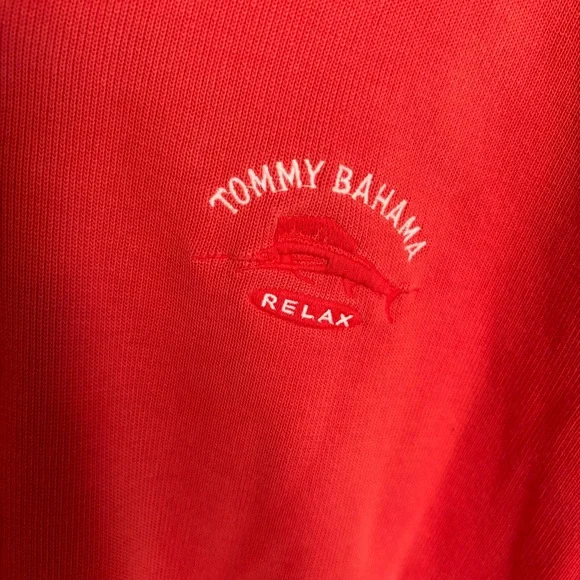 Tommy Bahama GUC Men’s 100% Cotton Red Half Zip Sweatshirt size XXL - Picture 2 of 7